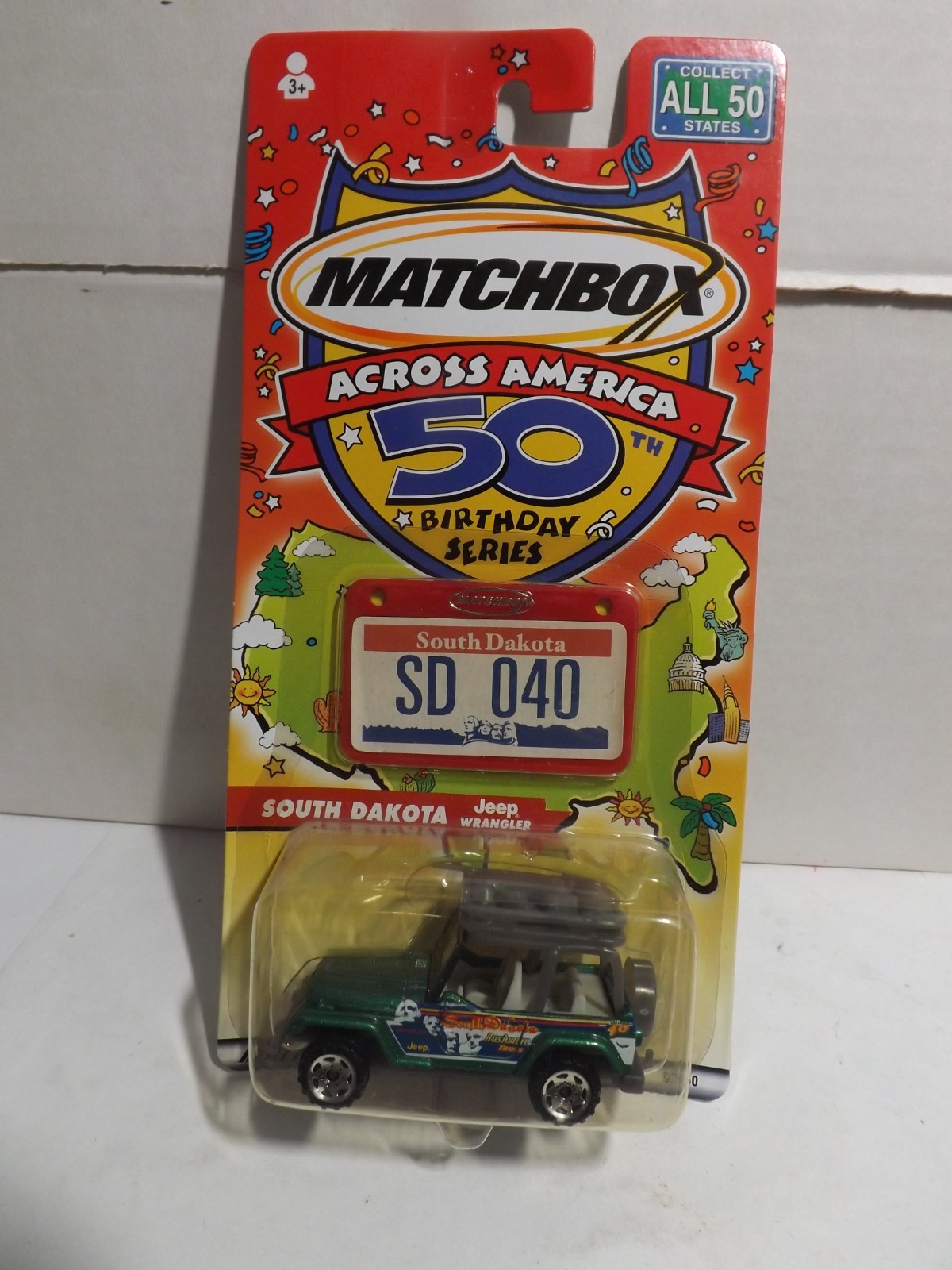 2001 Matchbox Across America South Dakota Jeep Wrangler