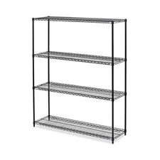 Alera SW206018BA 60 in. x 18 in. x 72 in. 4-Shelf Wire Shelving - Black New