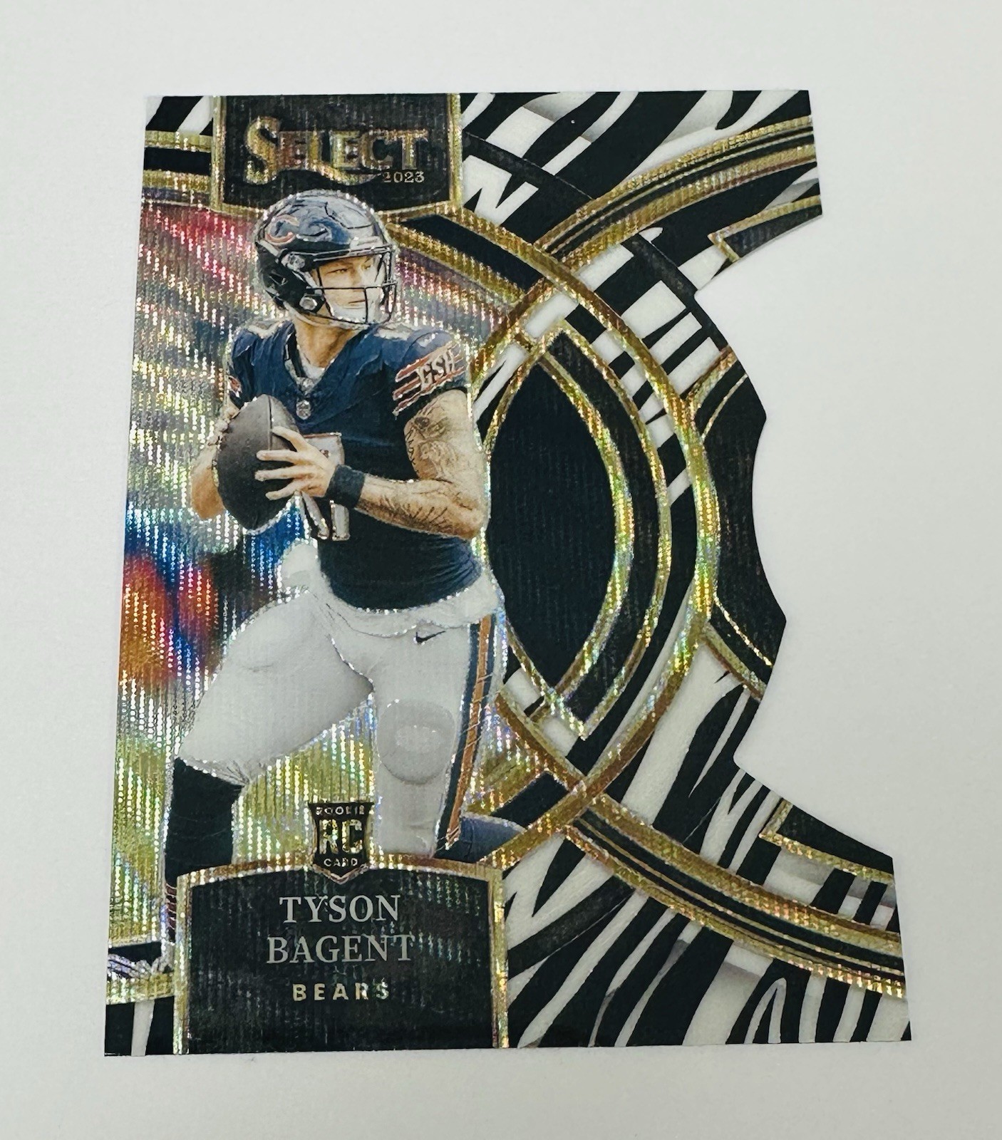 2023 Panini Select Tyson Bagent RC Rookie Zebra Prizm Die-Cut Premier Level SP
