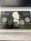 US 1943 STEEL LINCOLN CENTS NEW UNC D P S MINT MARKS IN HARD PLASTIC CASE W/ COA