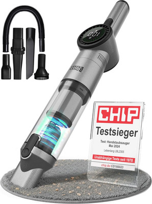 LEBENLANG Handstaubsauger Akku TESTSIEGER - Dual-Filter & Li-Ion I Inkl. Ladesta