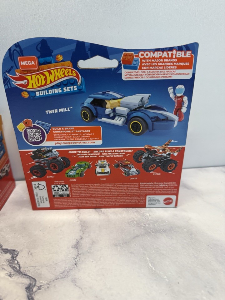 Hot Wheels Mega Roger Dodger / Twin Mill Vehicle Building Sets- 98 / ...