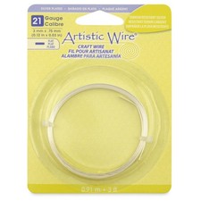 Artistic Wire Flat Silver-Plated - 21 Gauge, 3mmX.75mmX3'