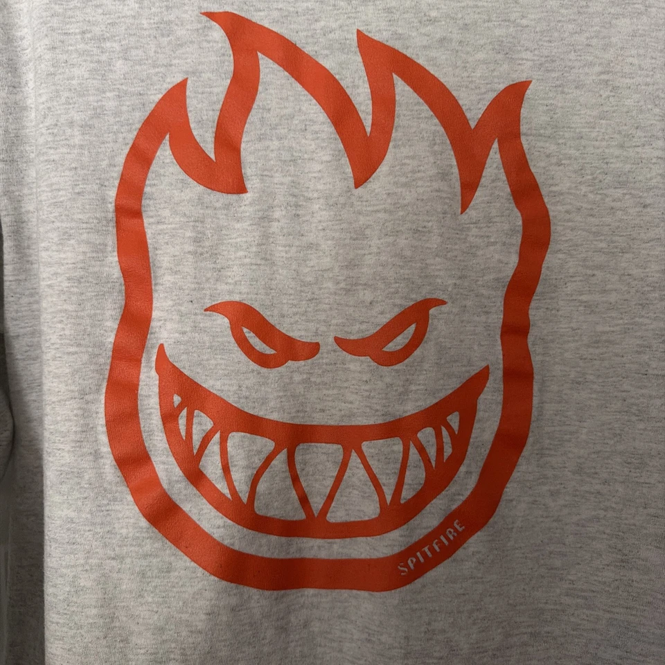 Camiseta de manga larga Spitfire Wheels para hombre gris medio naranja símbolo Spitfire Foto 2 de 4