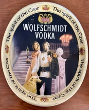 Vintage Wolfschmidt Vodka Tray Czar Spirit Antique Distillery Advertising Tin