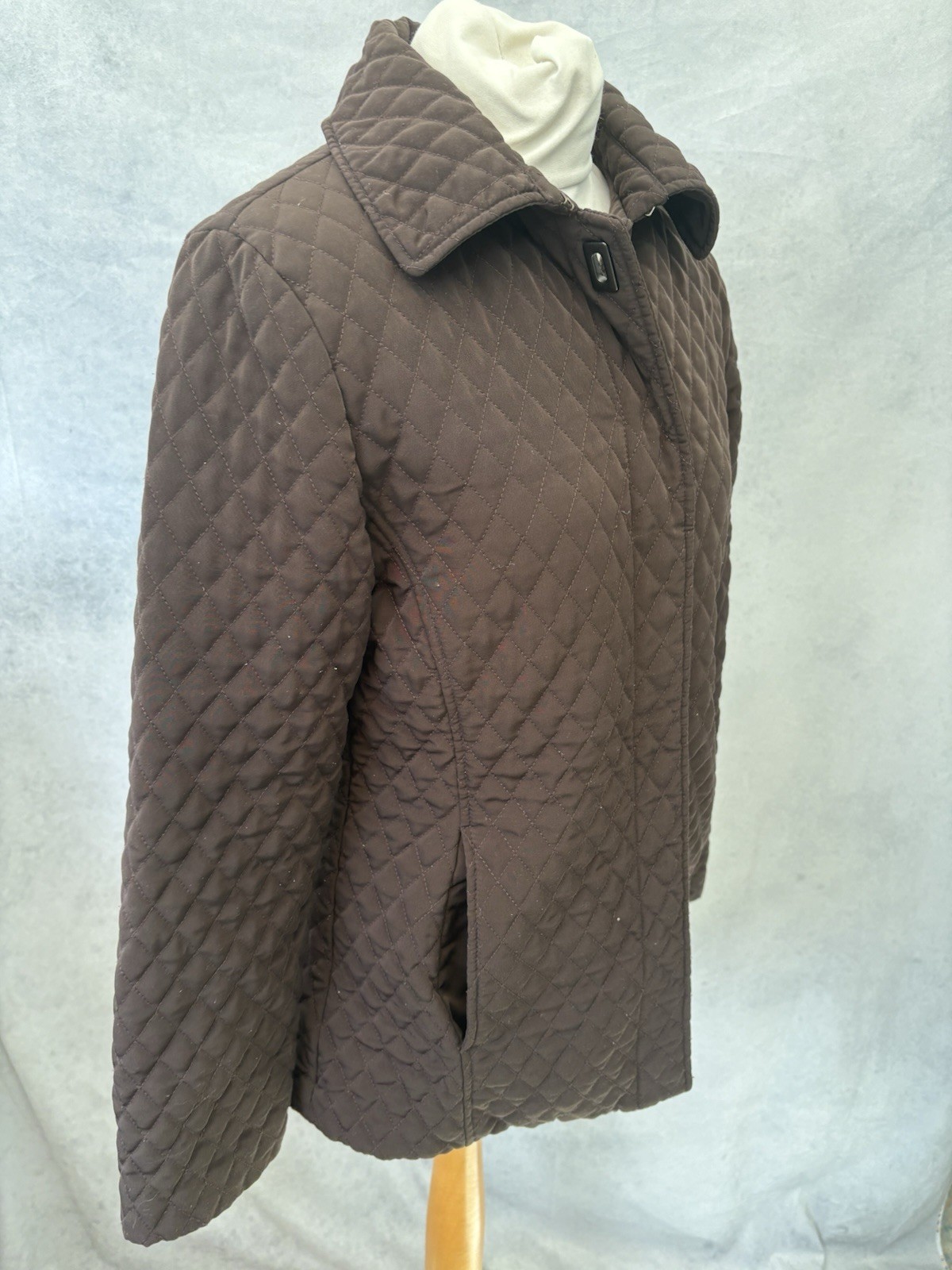 calvin klein Brown Jacket Size M Quilted Long sleeve Polyester Women’s thumbnail 3
