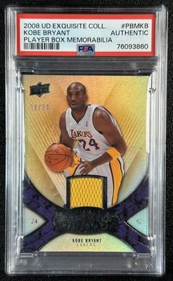 JSY# 8/24 KOBE BRYANT PSA AUTH 2008 UD EXQUISITE COLL PLAYER BOX GU JERSEY
