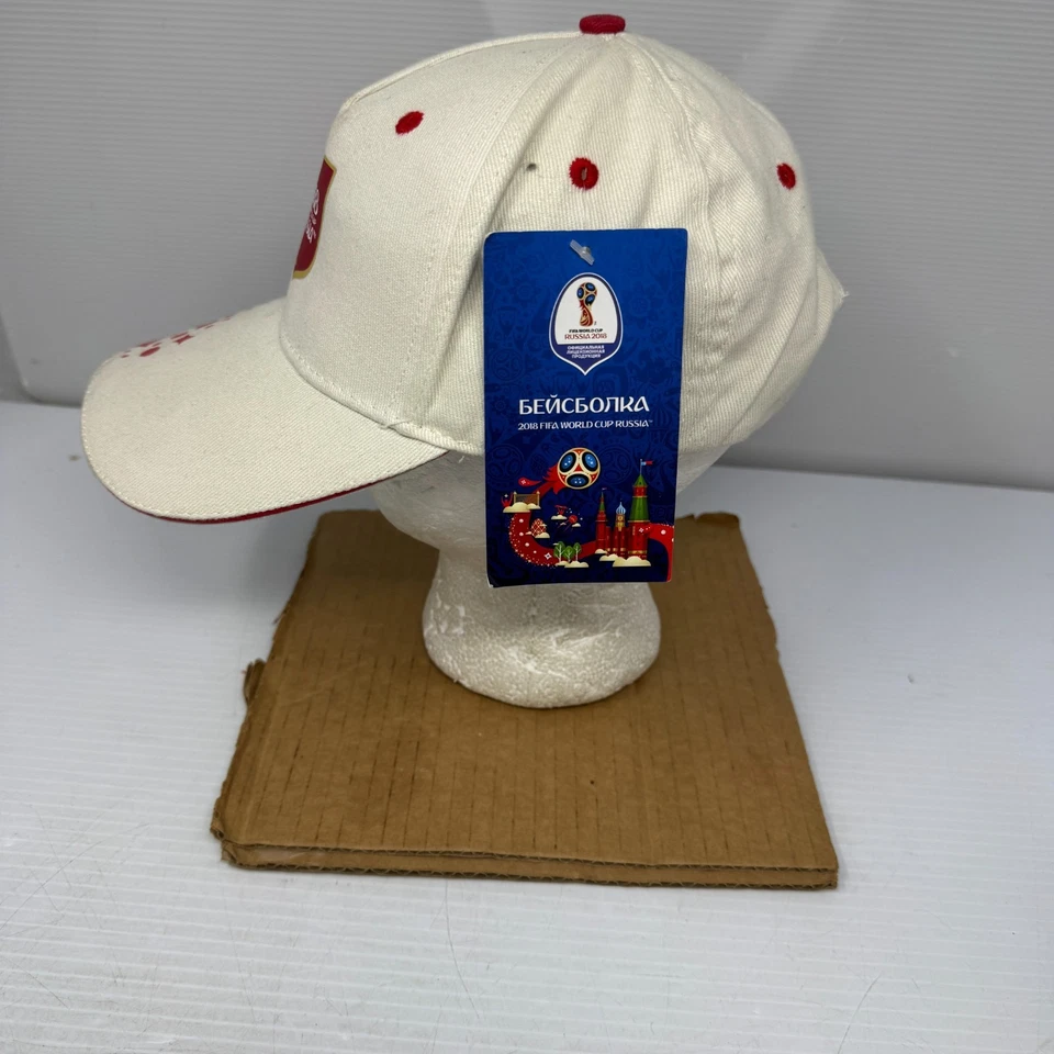 Copa Mundial de la FIFA Rusia 2018 gorra roja blanca correa trasera gorra de béisbol ajustable Foto 3 de 4