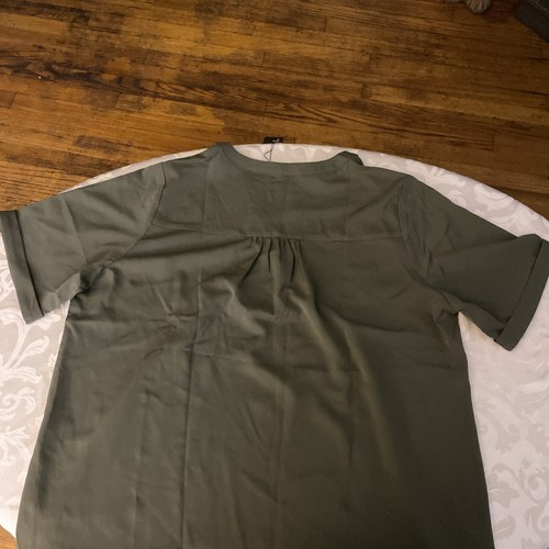 $31 Agnes Orinda Plus Silky Feel Size 3X V Neck Short Sleeve Blouse - Picture 6 of 11