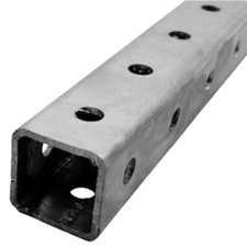 1x 3-4 mm dick Stahl gelocht Vierkantrohr Stahl 2000mm Hohlprofil feuerverzinkt