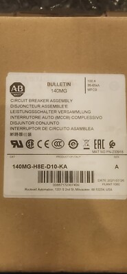 140MG-H8E-D10-KA SERIES A 100amp CIRCUIT BREAKER, Allen-Bradley
