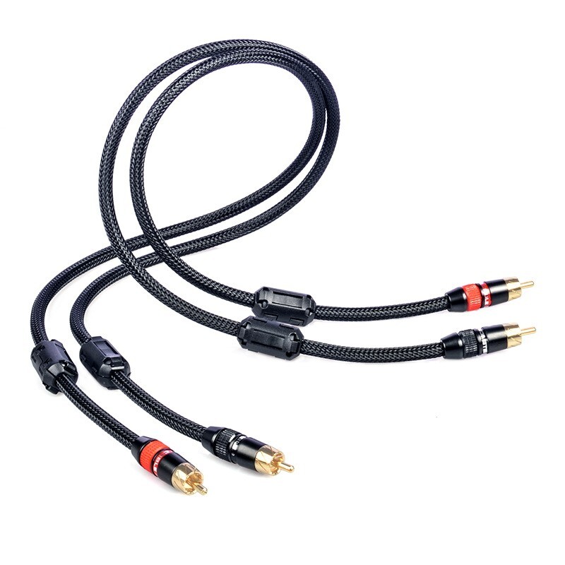 Shielded OFC HiFi RCA Cable Audio Signal Interconnect Cable & Gold Plated Plugs
