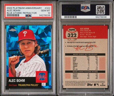2022 Platinum Anniversary Blue Atomic #322 Alec Bohm