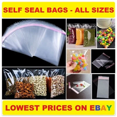 Clear Cellophane Self Adhesive Seal Bags Cello Poly Plastic for Craft Sweet Card