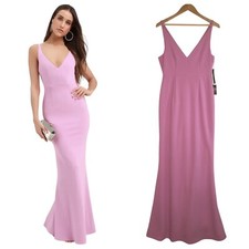 New Lulus Womens Medium Formal Cocktail Dress Sleeveless Maxi V Neck Lavender