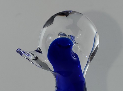 MURANO Glass Blue SITTING DUCK Figurine, 1960s Era, Original Label, Excellent! - Picture 4 of 7