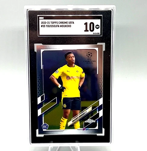 2020-21 Topps Chrome UEFA Youssoufa Moukoko Rookie RC #55 SGC 10