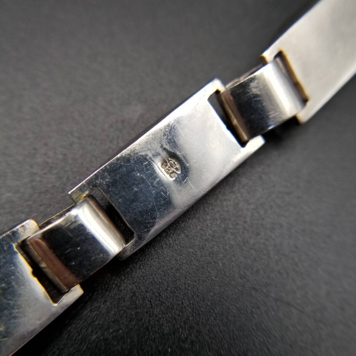 Orange Red Stone Inlay Rectangular Plate Link 925… - image 8