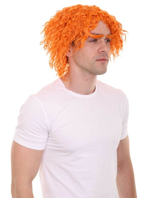 Men Curly Short Orange Wig HM695 eBay