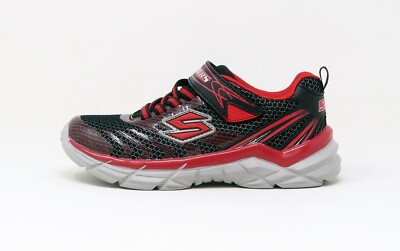 SKECHERS Knit Light Weight Rive Black Red Sneakers Little/Big Boys Girls Shoes