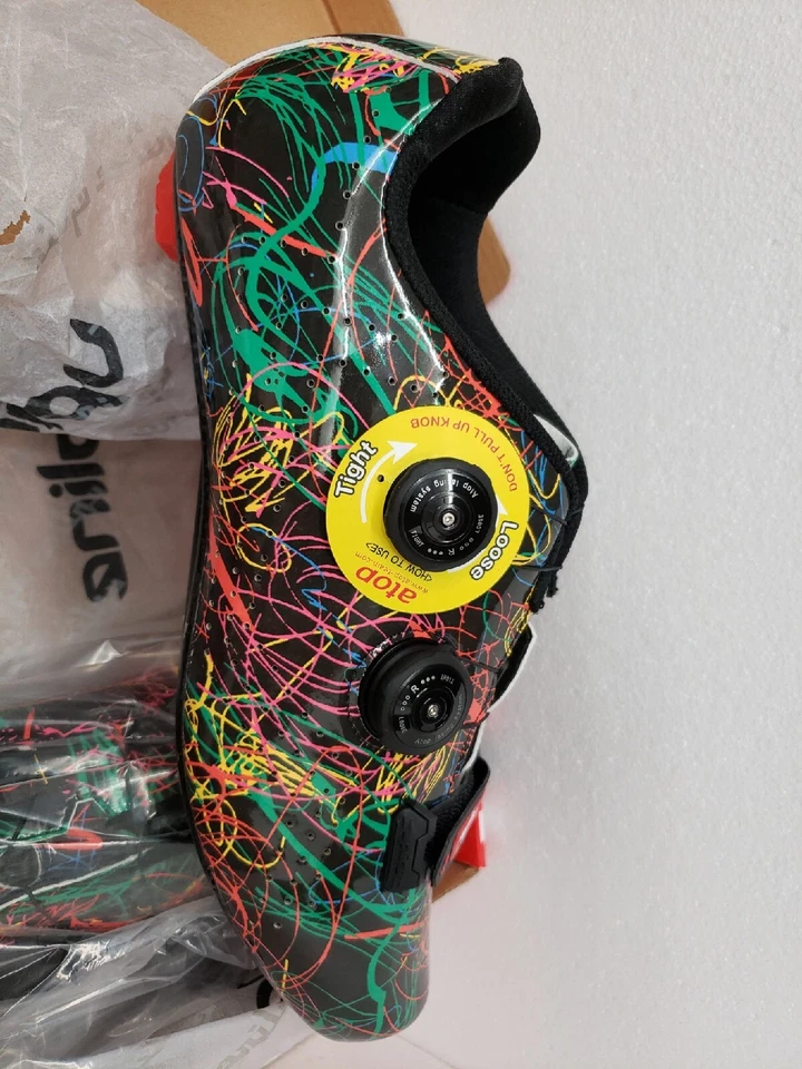 Upline Cycling Shoes W/ Buckle 11.5 US 45EU Upline Carbon Outsole Black Paint Sp - Image 3 of 4