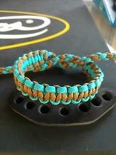 Archery Teal & golden tan Bling Sling bow wrist strap FREE SHIP Mathews Hoyt 