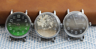 Lot 3 Mens vintage mechanical wristwatch Zarya  2209 of the USSR 17J not work
