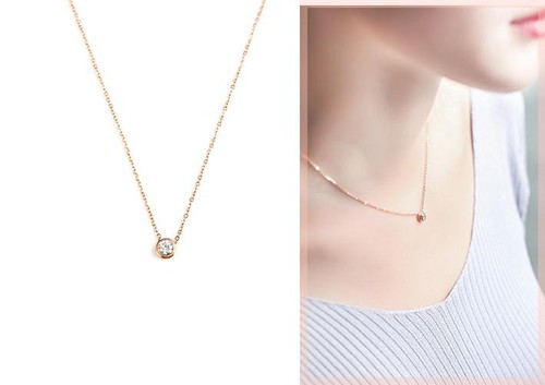 Simple Crystal Necklace Pendant Gift 