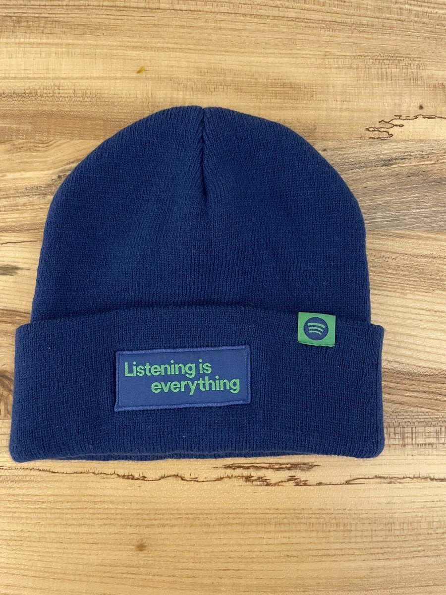 Spotify Listening Is Everything Beanie Blue OSFA | eBay