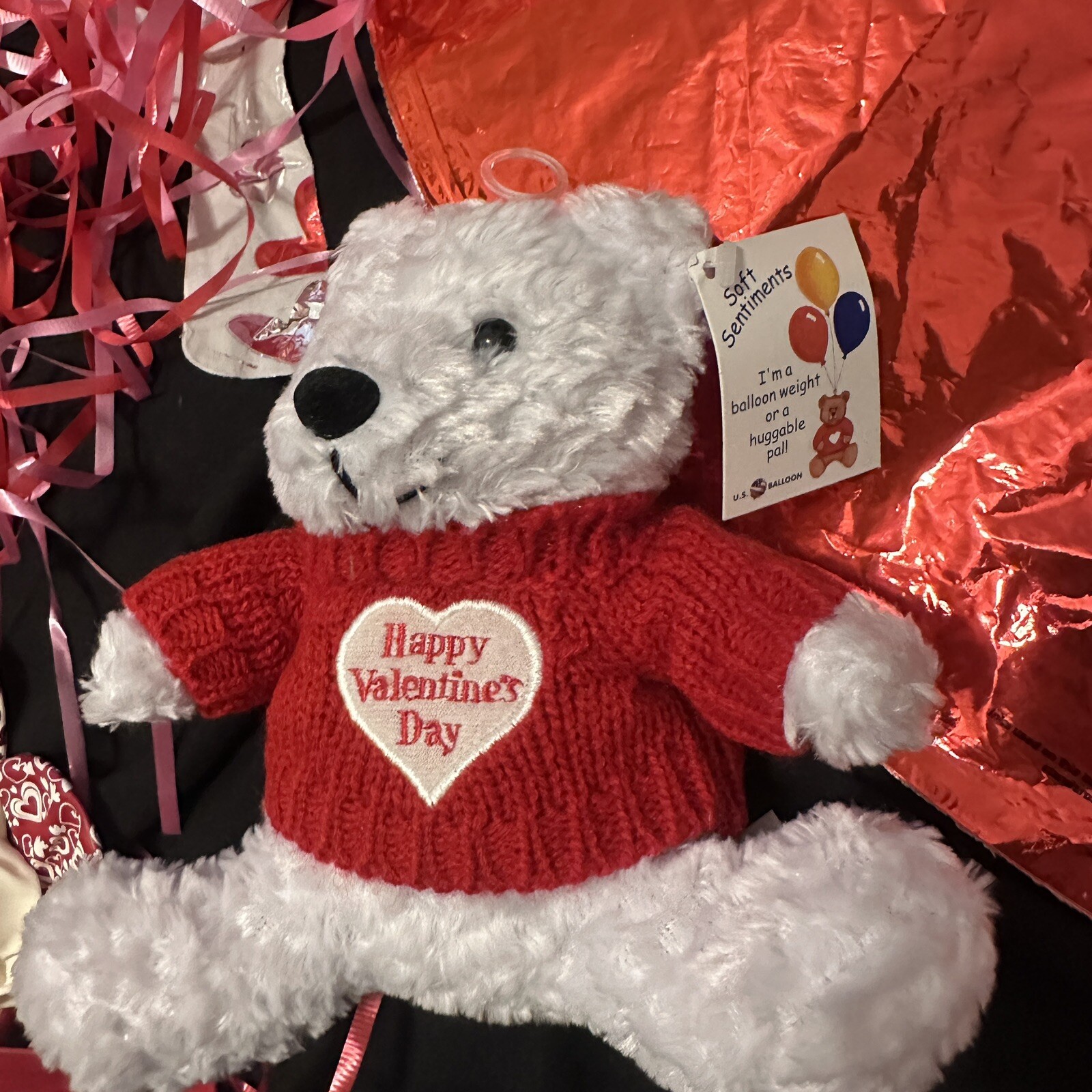 Valentine’s Day I Love You Balloon Bouquet W/ Jumbo 36” Foil Mylar & Teddy Bear