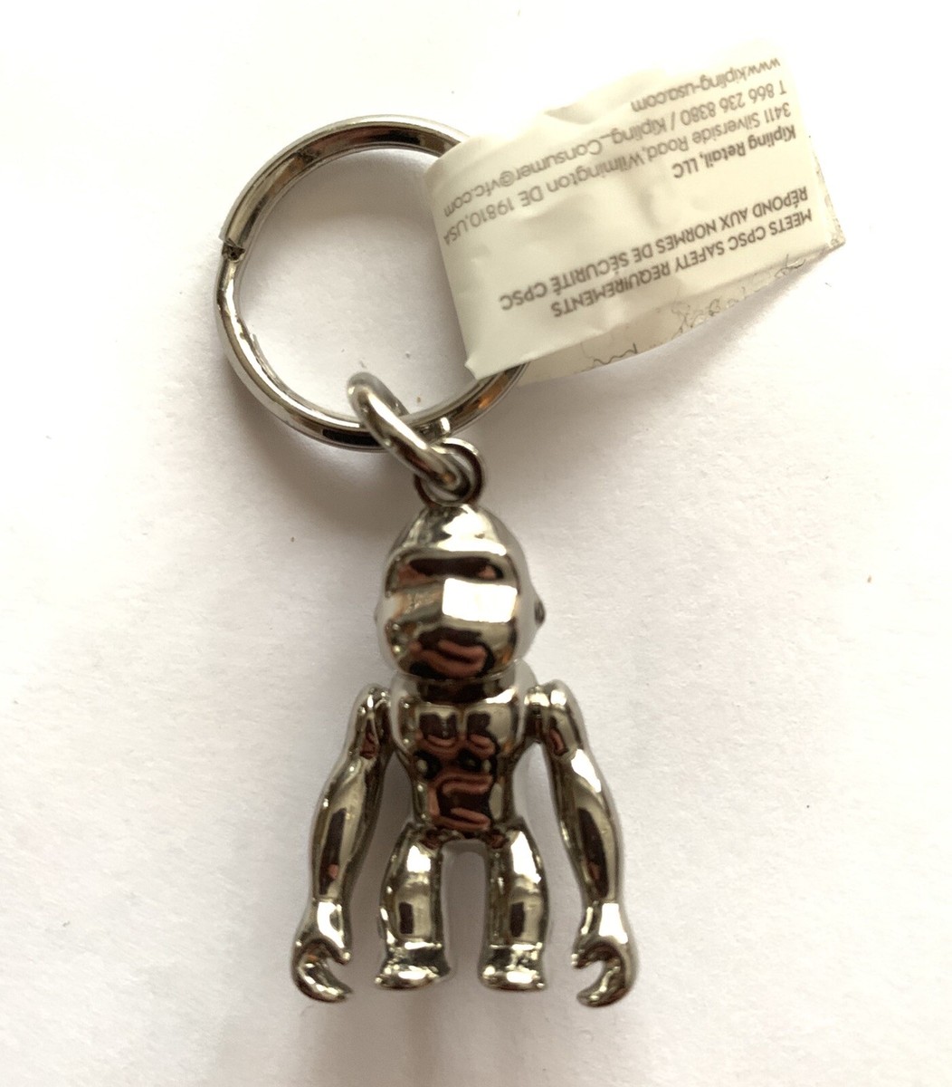 NWOT KIPLING Silver Metal Monkey Key Chain Ring Bag Charm  display picture 2