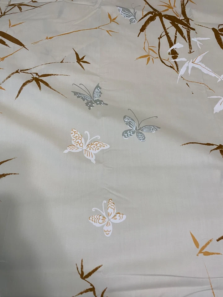 Juego Doble Hojas MCM De Colección Años 70 Mariposas Kabuki Bambú Hippie Boho Granola Foto 2 de 4