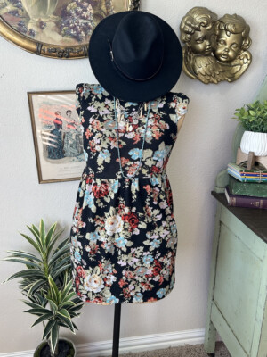 accessories for black floral dress Natalia Black Floral Maxi Dress