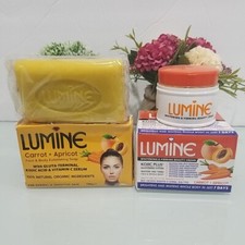 Lumine Carrot  Apricot Exfoliating Soap  Firming Beauty Cream 2 in 1
