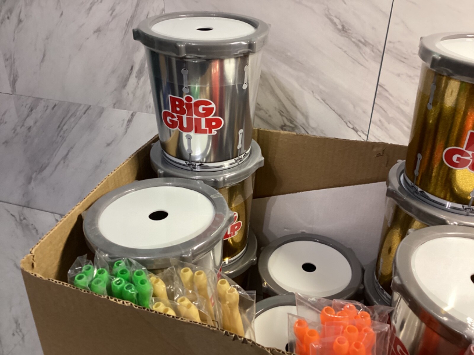 Case Of 12-7Eleven BIG GULP Marching Drum Cups & Pairs Of Drumstick ...