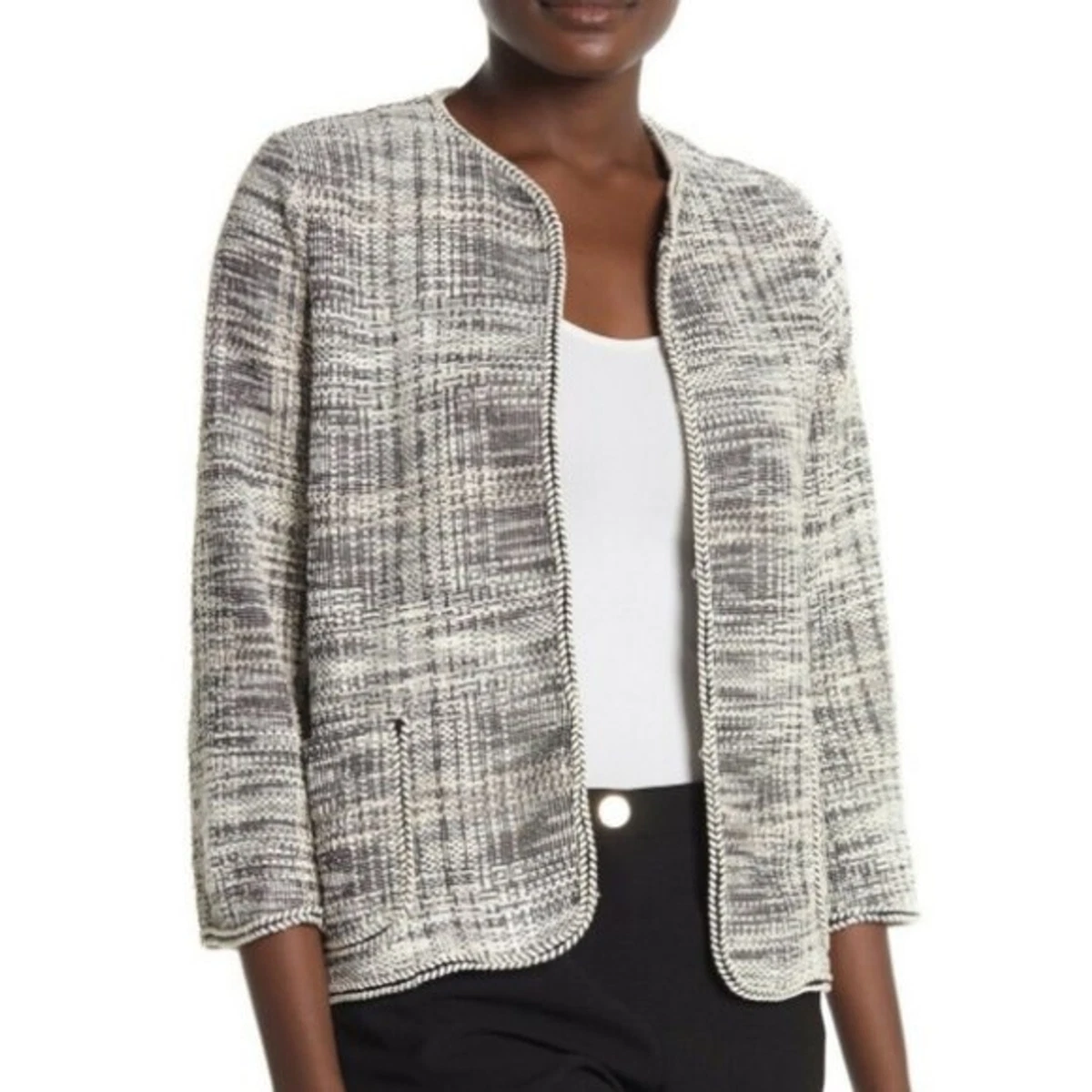 Max Studio Boucle Tweed Jacket Size Medium New eBay