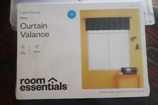 ROOM ESSENTIALS - Light Filtering - NAVY CURTAIN VALANCE - 15" New w/tags