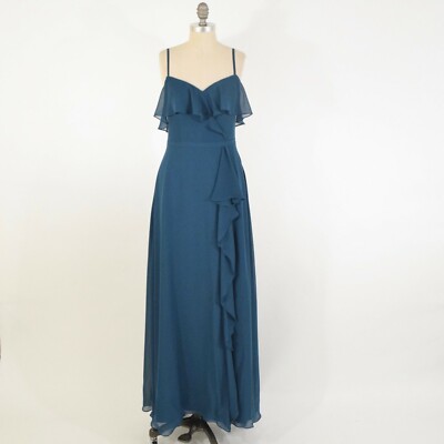 Azazie Dress 4 Jade Green Ruffled Sleeveless Full-Length Maxi Bridesmaid's Gown | eBay Azazie Dress 4 Jade Green Ruffled Sleeveless Full-Length Maxi Bridesmaid's Gown | eBay