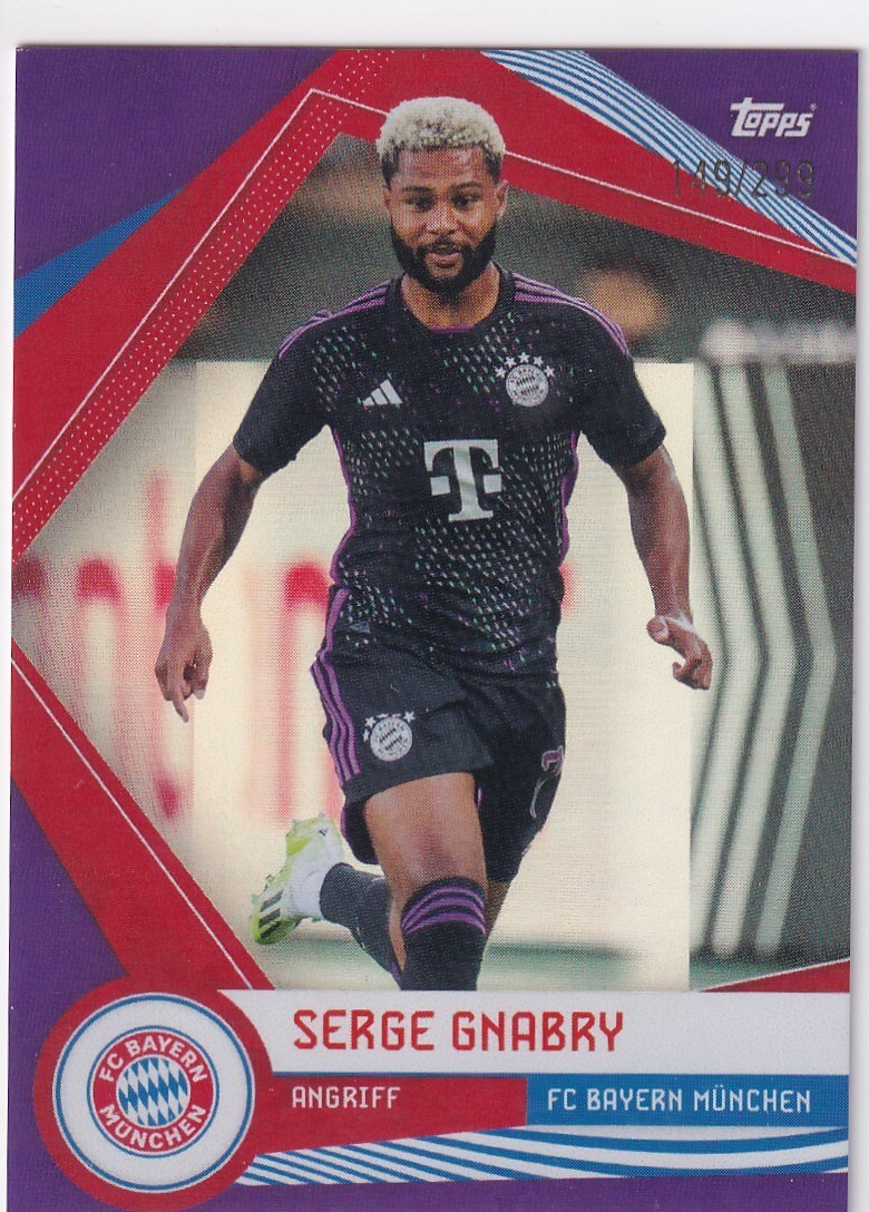 Topps Bayern Munich Fan Set Soccer 2023 FCB-15 Serge Gnabry Purple