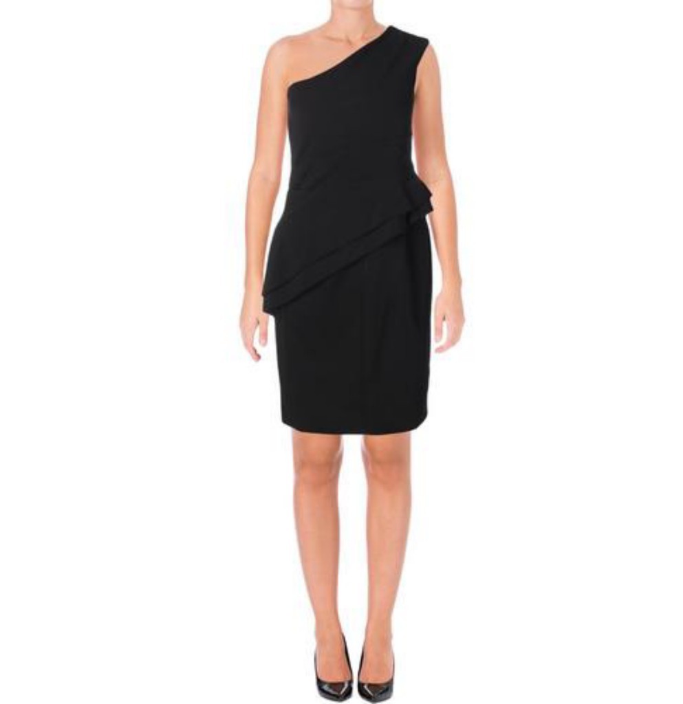 Lauren by Ralph Lauren one shoulder little black dress | eBay