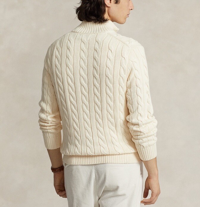 【DIME】 WAVE CABLE KNIT POLO-CREAM Dime Wave Cable Knit Polo Cream | M | 1133054_M