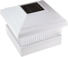 Garden Solar Off White Post Deck Fence Cap Light SMD LED Vinyl/PVC Wood Post 5X5