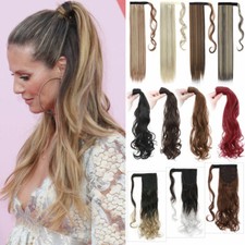 Real Thick Ponytail Clip in Hair Extensions Long Natural As Human Pony Tail US