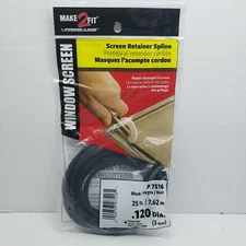 Prime-Line Screen Retainer Spline  .120" dia. 25' Black #P 7516