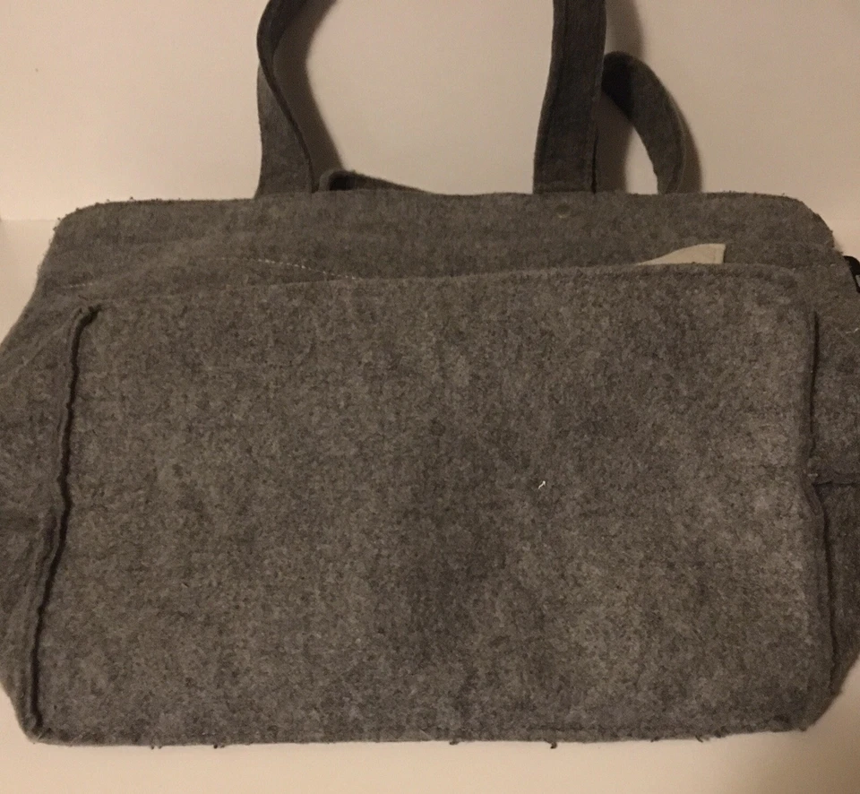 Rootote Gray With Seagull Paper Airplane Tote Shopper Bag MCM Style Grey - Image 4 of 4