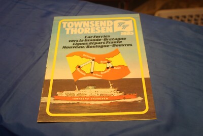 Townsend Thoresen brochure 1985 with Boulogne-Douvres