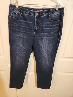 Gloria Vanderbilt Women's All Around Slimming Effect Jeans Size 14P Crop Denim