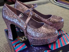 NIB Funtasma Pink Glitter Platform Maryjane Shoe 8, Fits 7.5