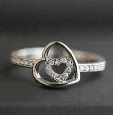 Romantic Ring For Valentine Gift 1.4 CT CZ Pretty Girls Ring 925 Silver Plated