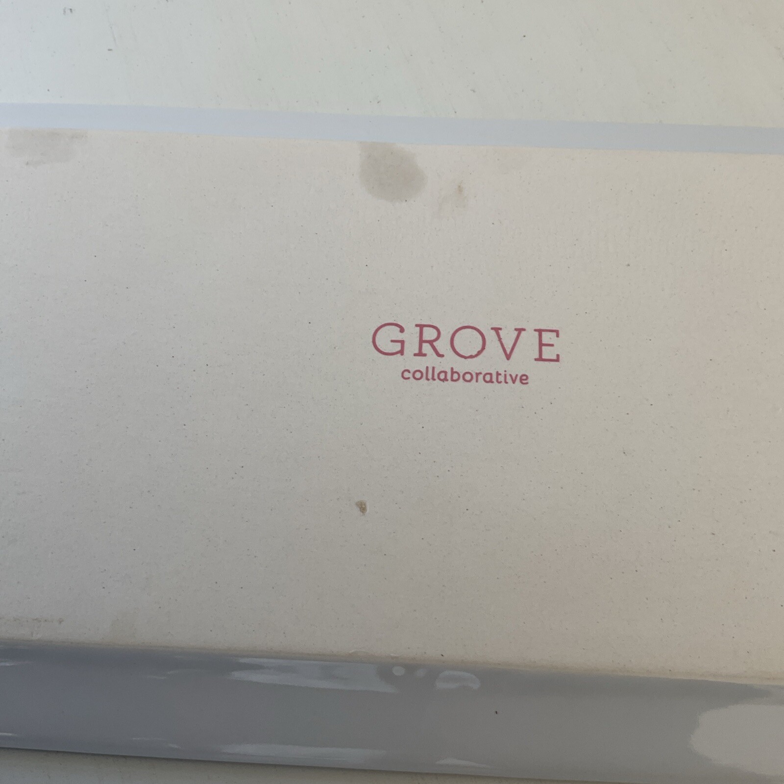 Grove Collaborative Stoneware Tray Pomegranate Floral 10x5" Sink Side Dish Tray